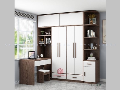 Tủ quần áo góc kèm bàn học đa năng TA6809