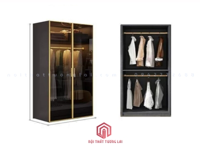 Tủ quần áo cánh kính loại 2 cánh CK6801