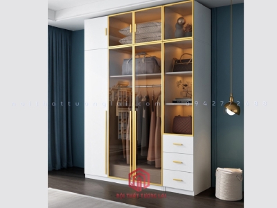 Tủ quần áo cánh kính hiện đại dài 1,6m CK6805