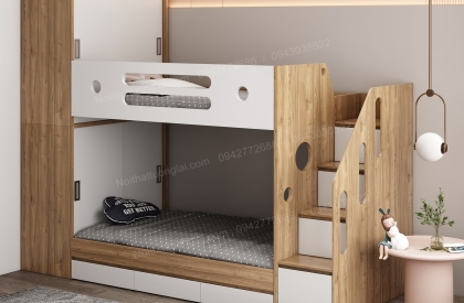 Giường tầng cho bé kết hợp tủ quần áo GT6817