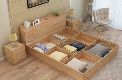 Giường ngủ đẹp hiện đại có ngăn chứa đồ GN8802