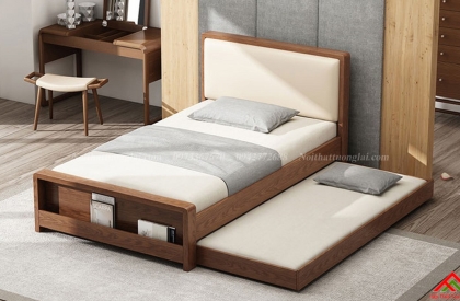 Giường ngủ gỗ tự nhiên có thêm giường phụ GN6823