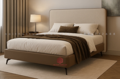 Mẫu giường ngủ bọc nỉ đẹp hiện đại GDN6802