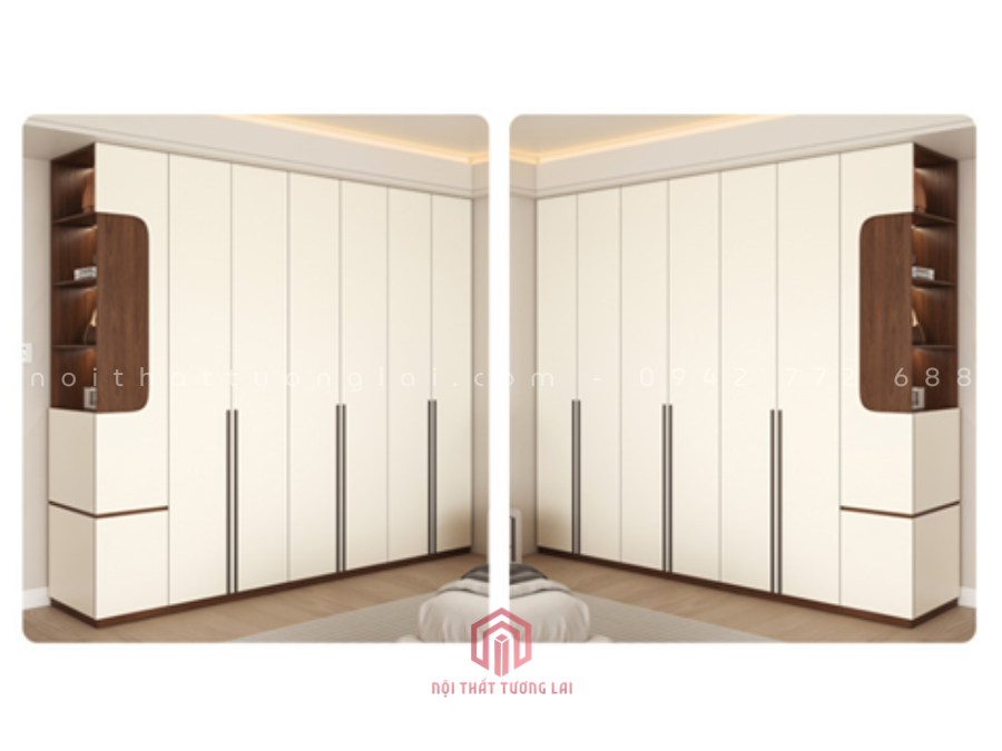 Tủ quần áo gỗ MDF cốt xanh chống ẩm phong cách hiện đại TA6813