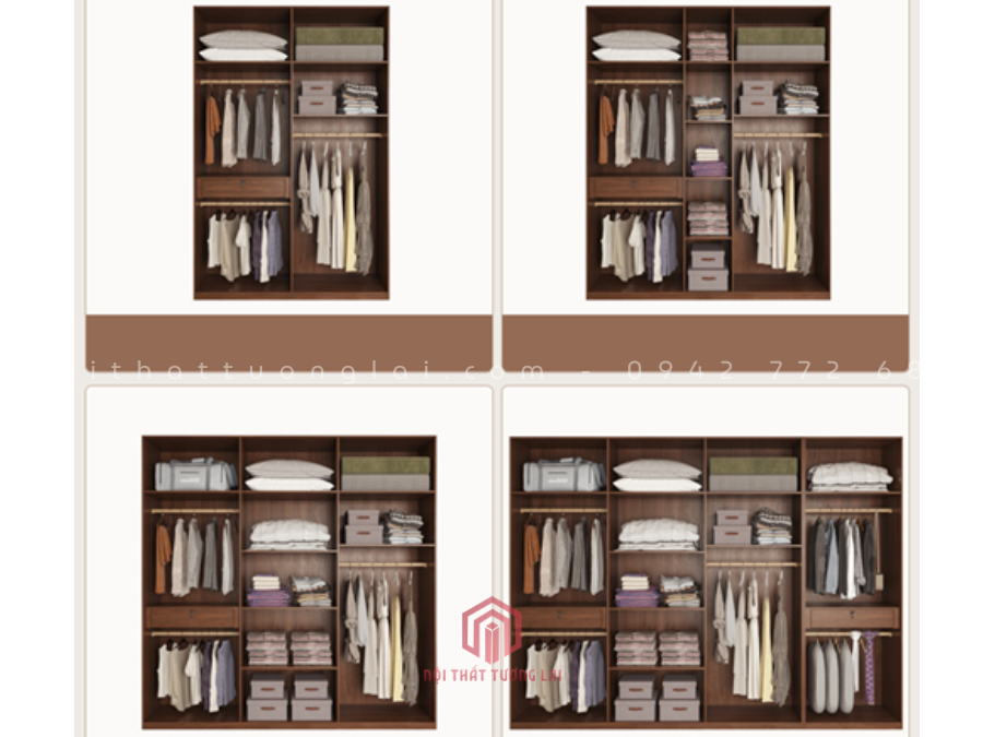 Tủ quần áo gỗ MDF cốt xanh chống ẩm phong cách hiện đại TA6813