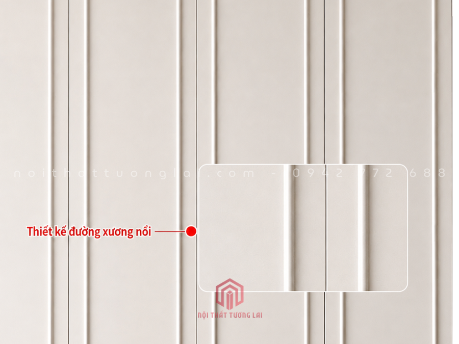Tủ quần áo gỗ MDF cốt xanh phong cánh tân cổ điển TA6814